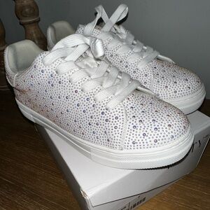 White Rhinestone Sneakers